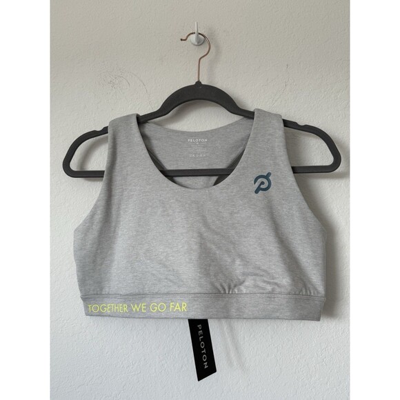 PELOTON Womens Gray Heathered Strappy Sports Bra Size 1X  NWT MSRP $46 - Picture 3 of 11